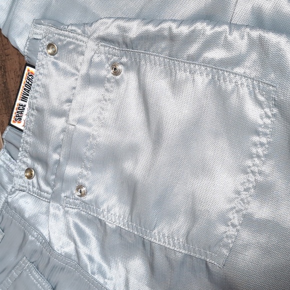 KIKWEAR Vintage 90's Space Invaders Cargo Rave Pants Size 36x31 Metallic Grey - Picture 5 of 14